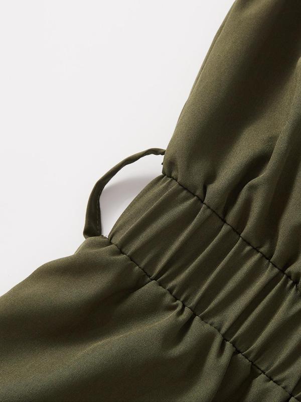 Plus Size Solid Backless Belted Tube Jumpsuit, Casual Sleeveless Strapless Carrot Jumpsuit for Daily Wear, Women's Plus Clothing for All Seasons 6
