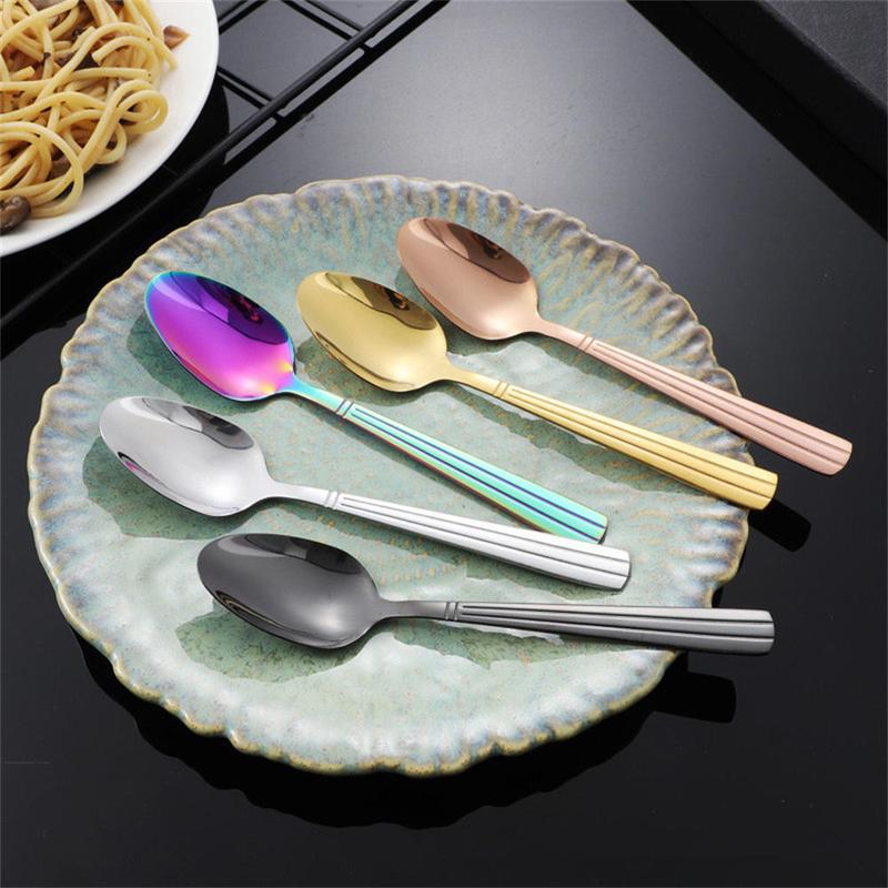 Product Introduction of Dessert Spoons Hotel Western Steak  and Fork Set Western Tableware , Fork, Spoon, Coffee Spoon, Set of 4 Kitchen Cutlery Stainless Steel Cutlery 2