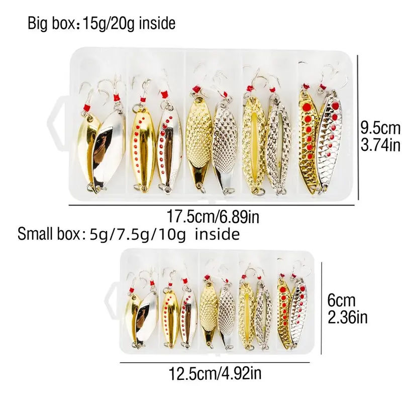 Fishing Lure, 5/10pcs Metal Casting Lure, Slow Jig Luminous Spinner Swim Bait, Hard Artificial Bait Sequin Fishing Lure, Fishing Accessories 1