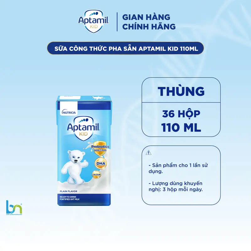 Thùng Sữa Dinh Dưỡng Aptamil pha sẵn Aptamil Gold 180ml, Aptamil Kid 180ml, Aptamil Kid 110ml cho bé 7