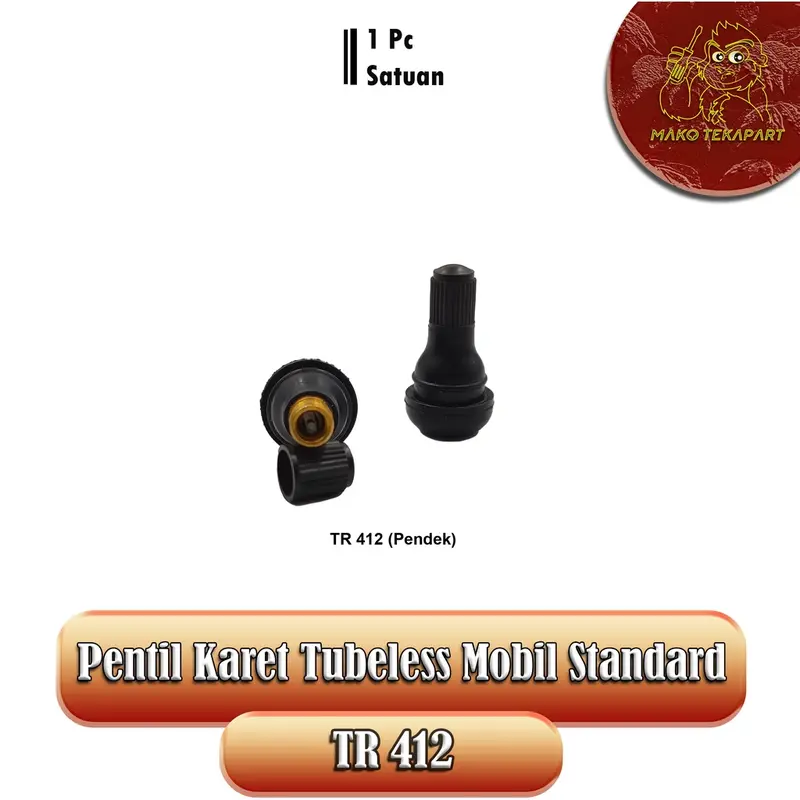 [SATUAN] PENTIL KARET TUBELESS HITAM TR412/TR413 STD 3