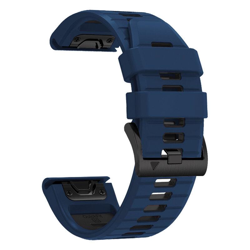 Product Introduction of สายซิลิโคน QuickFit สองสี ขนาด 26 มม. และ 22 มม. เข้ากันได้กับ Garmin Fenix 7X, 7 Pro, 6, 6X / Epix Pro Gen 2, 51 มม., 47 มม. และ Tactix, อุปกรณ์เสริมสายนาฬิกา 8