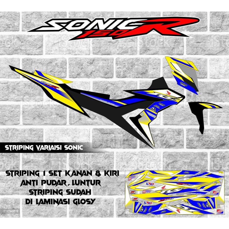 STICKER STRIPING STICKER VARIASI MOTOR HONDA SONIC Glosy 2