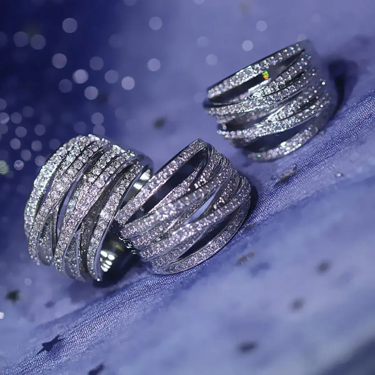 Sterling Silver Color Natural Zircon Rings Women Silver Jewelry Moni Ring