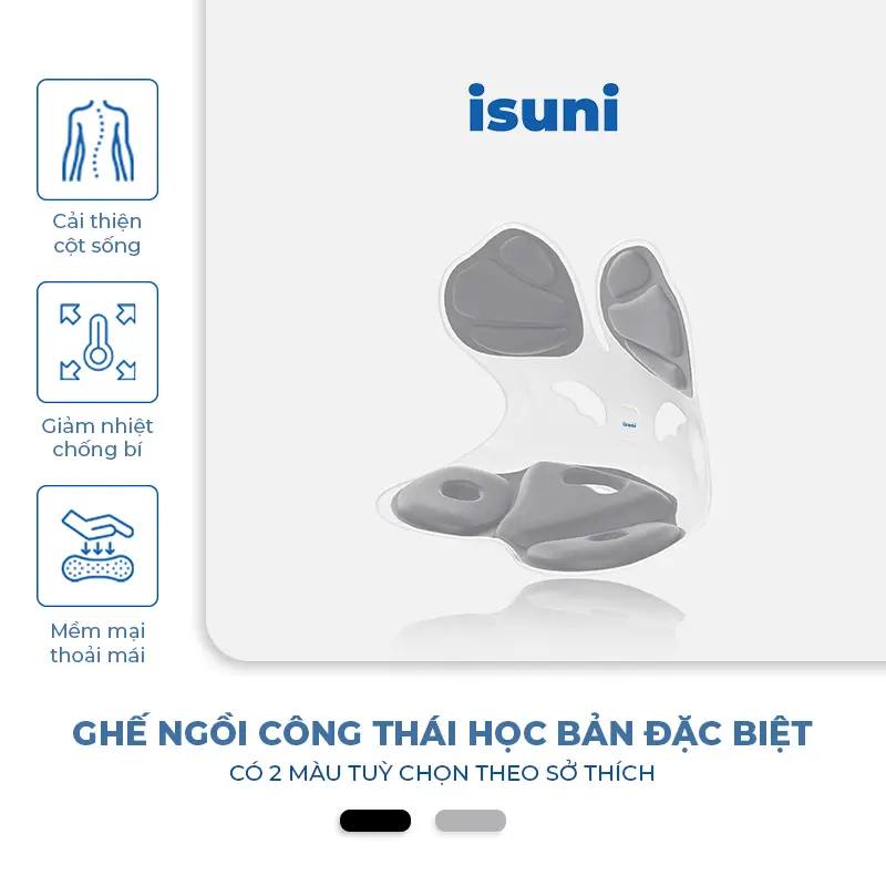 [BẢN ĐẶC BIỆT] ISUNI Ghế Điều Chỉnh Tư Thế Ngồi Chính Hãng, Chống Gù Lưng, Ghế Công Thái Học Tốt Ứng Dụng 4 Sáng Chế Giảm Đau Mỏi Lưng, Hỗ Trợ Cột Sống Lưng Vai