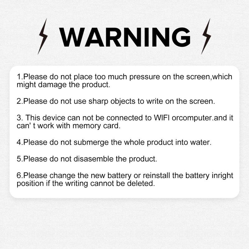 6.5 Inch LCD Writing Tablet, One-click Erase Portable Writing Tablet with 0.5mm Ultra-fine Pen, Anti-fingerprint Anti-blue Light Eye Protect Writing Tablet, Black Digital Writing Tablet, Tablet Drawing 3