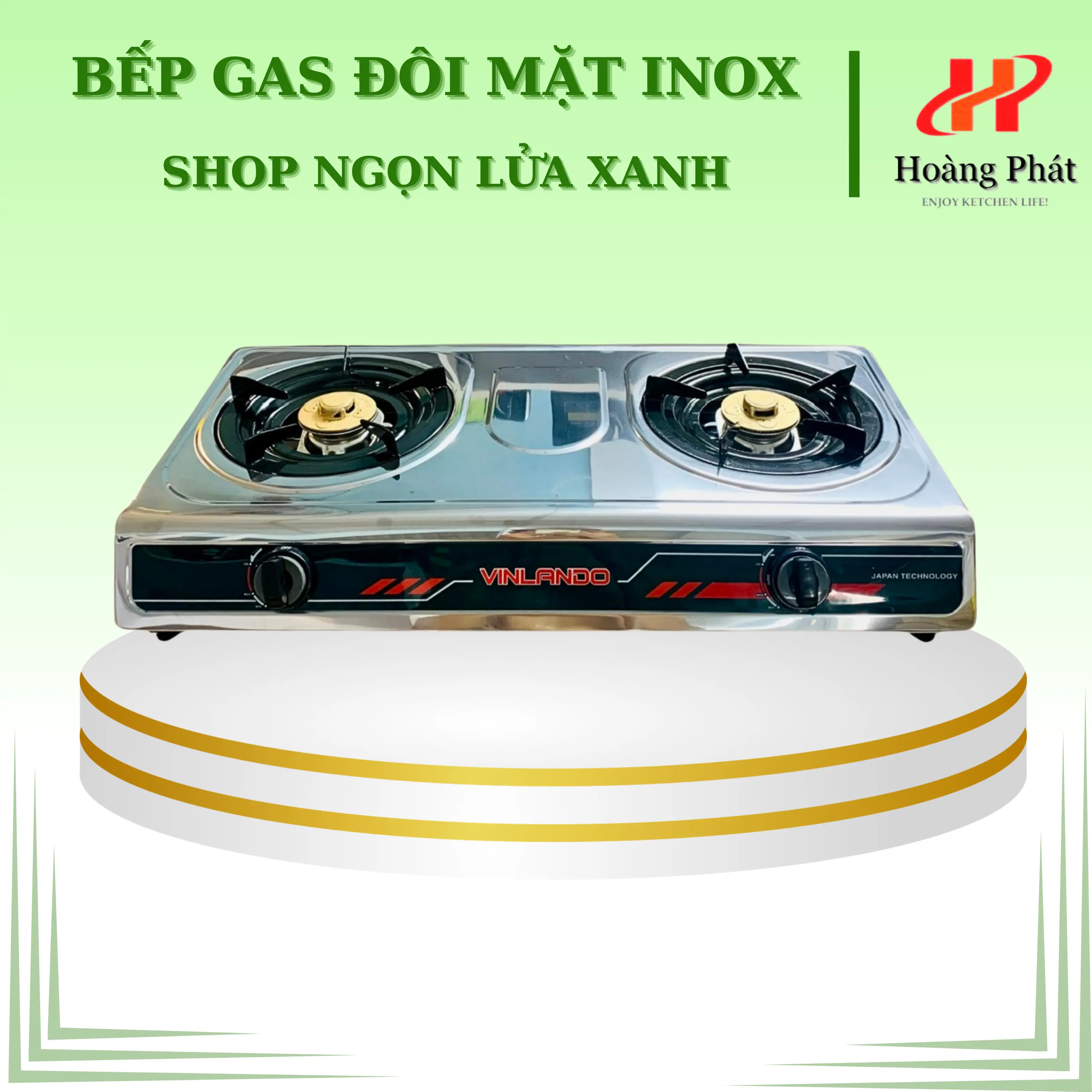 Bếp Gas Đôi Mặt INOX ( VINLANDO VN74 ) Cao Cấp Sản Phẩm Được Bảo hành 12 tháng
