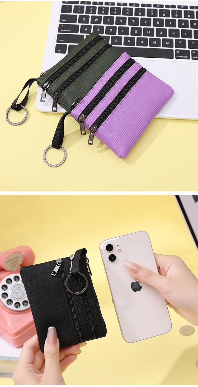 Product Introduction of Women's Coin Purse 2024 New Color-Block Zipper Wallet Short Fabric Multi-Layer Zipper Bag Coin Card Storage Bag st  argo  bag ordering  mini  kelly  bag  straight  china mini  kelly  china  bag bag  bestie1 tas  branded  dari  china mini mewah tapi 11