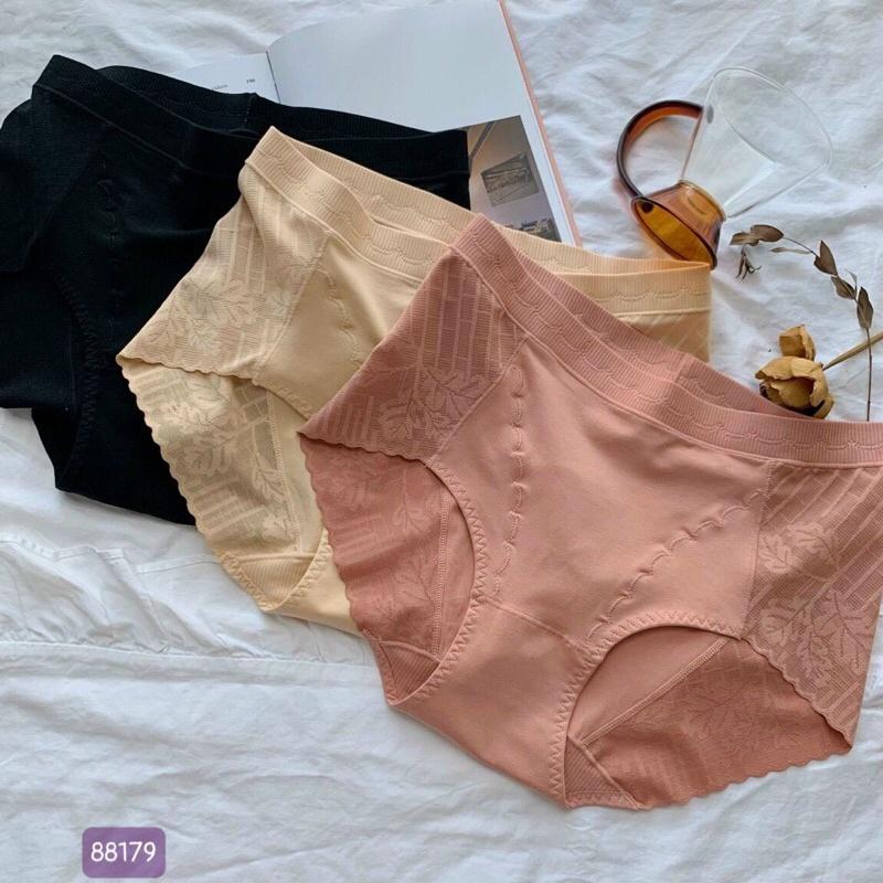 {55-70kg} Combo 5 Quần Lót Cotton Cao Cấp  Cạp Cao Nâng Vòng 3 Phối Ren Siêu Đẹp Ôm Bụng 88179 Women Nữ