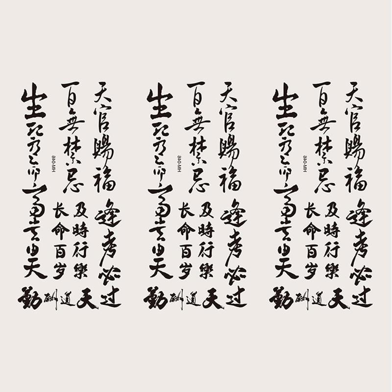 Product Introduction of 1PC Chinese Character Tattoos Set Small Fake Tatoo Boys Black Arm Sleeve Tattoo Sticker Words Hand Tattoo Waterproof 30