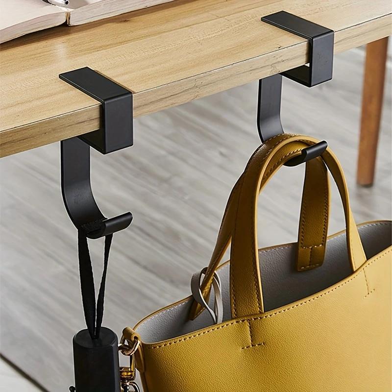 Table Side Bag Hook, 2 Counts Wall Mounted Bag Hook, Durable Removable Bag Hook, Home Organizer for Living Room Bedroom Office 2