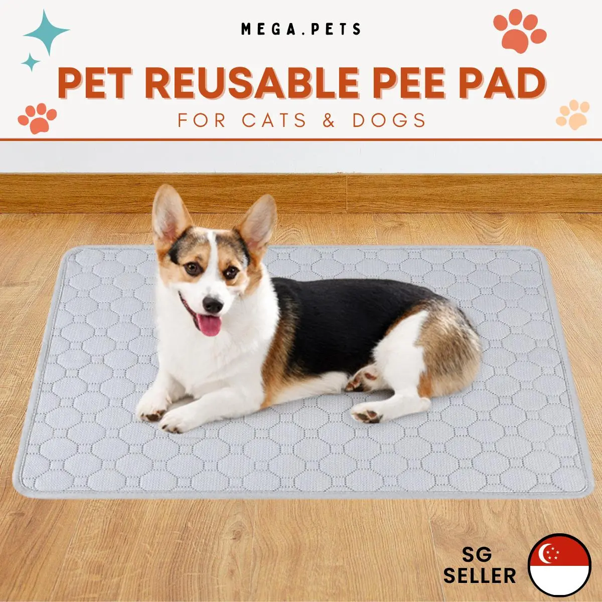 Pet reusable pee pad mat for dog cat puppy washable reusable waterproof leakproof training bed