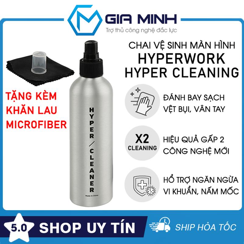 Bộ Vệ Sinh HyperWork Hyper Cleaning - Vệ Sinh Mặt Kính Màn Hình, LapTop, Điện Thoại, Mắt Kính, Camera, Lens máy ảnh - Tặng Kèm Khăn Lau