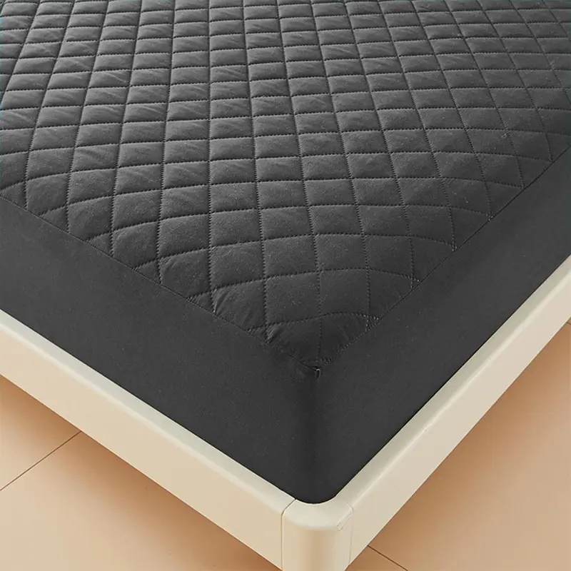 Solid Color Geometric Pattern Waterproof Fitted Sheet without Pillowcase, 1 Count Soft Comfortable Mattress Topper, Mattress Protector for Home , Hotel 4