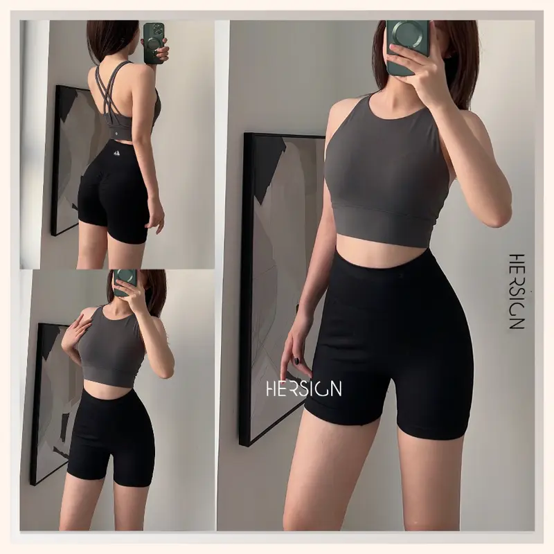 Set đồ tập gym nữ ngắn Đồ tập yoga áo bra quần short HERSIGN-SMIXB21N12 4