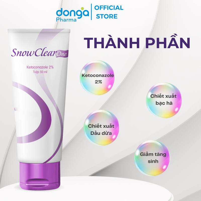 Combo 5 tuýp 50ml - Dầu gội SnowClear One tác động kép chiết xuất dầu dừa thiên nhiên 2