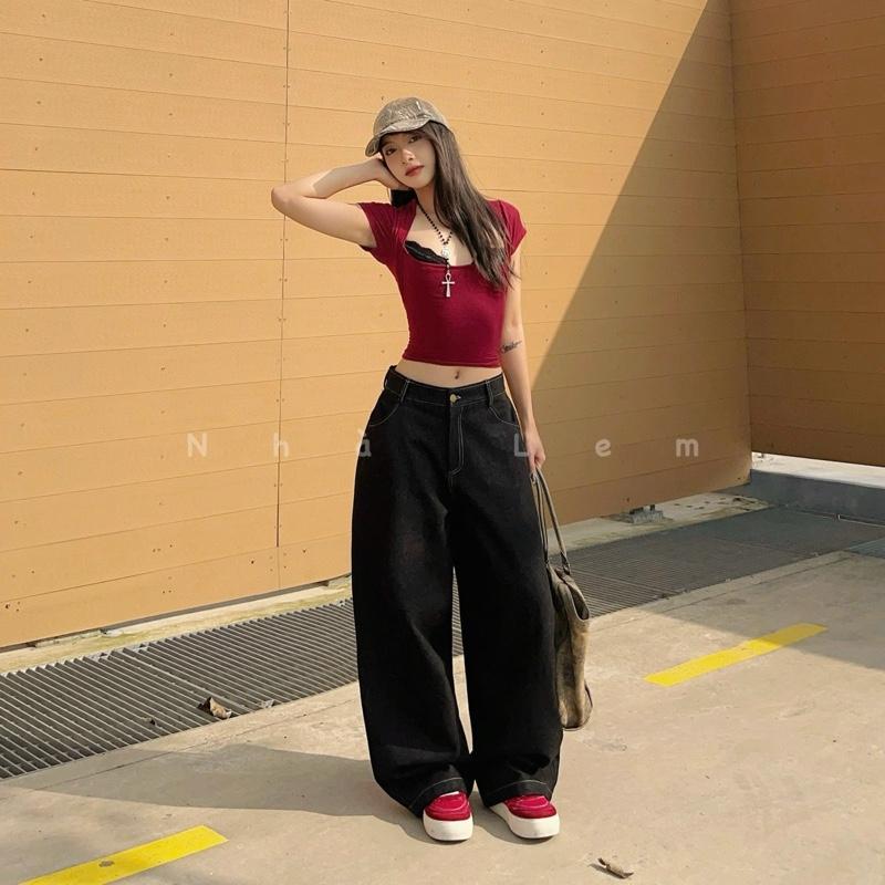 Quần Jeans Nữ Ống Suông Basic Nhà Lem, Quần Bò Chất Denim Nhiều Màu, Có Size Cho Nấm Lùn, Big Size, Nhận Đặt Size Riêng