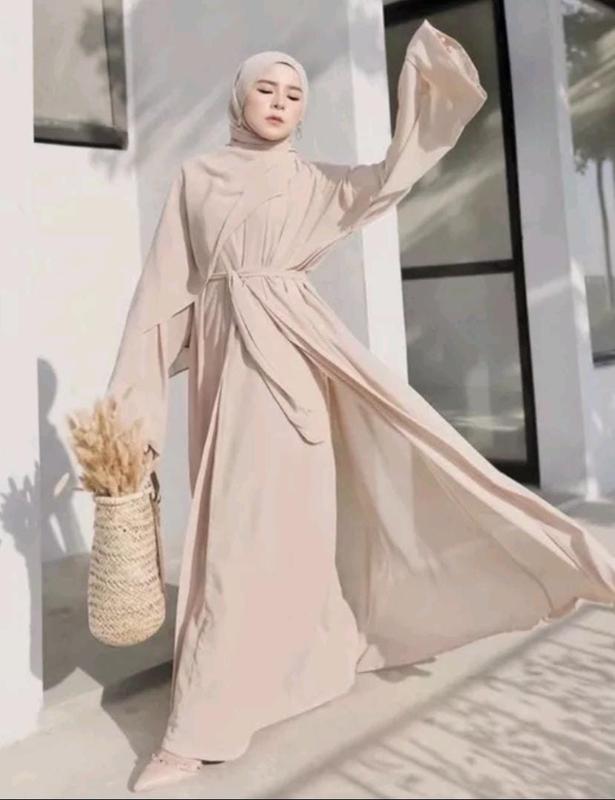 ABAYA TURKEY BAHAN CERUTY BABYDOLL Polos Dress Muslim 1