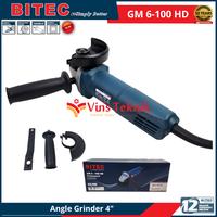 Gambar BITEC GM 6-100 HD Mesin Gerinda Listrik Angle Grinder 4" 100MM 540Watt GM6-100 dari Vins Teknik Bekasi Kota Bekasi 5 Tokopedia