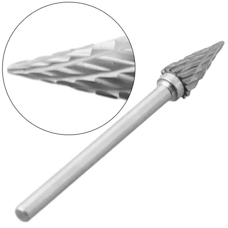Lưỡi dao cacbua vonfram, Máy mài khuôn chết khoan Quay, Mũi khắc, Cắt đôi, 1pc, 3x6mm 4