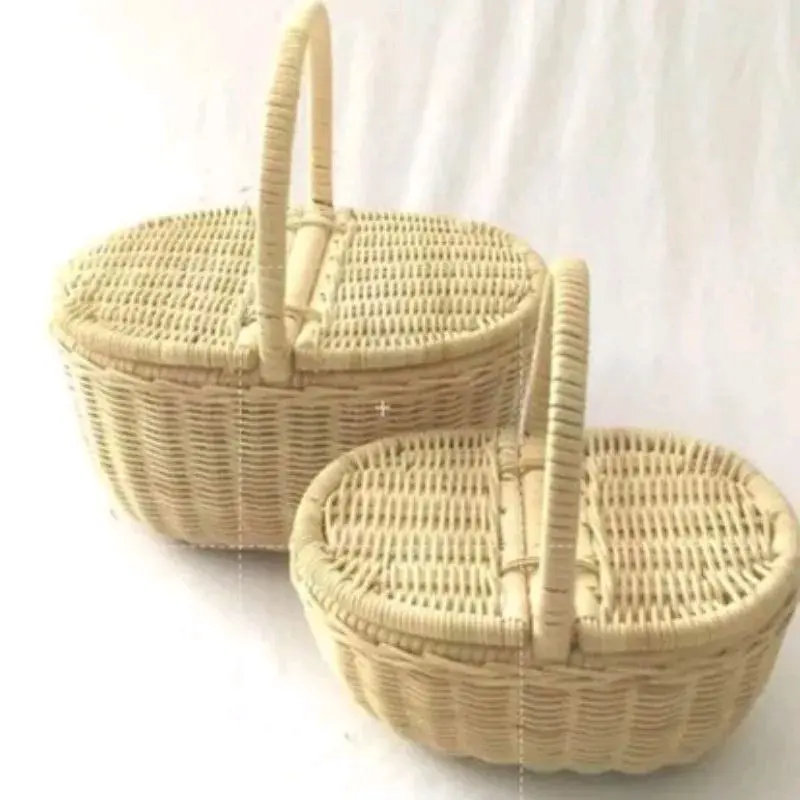 keranjang rotan piknik full rotan halus Camping Outdoor