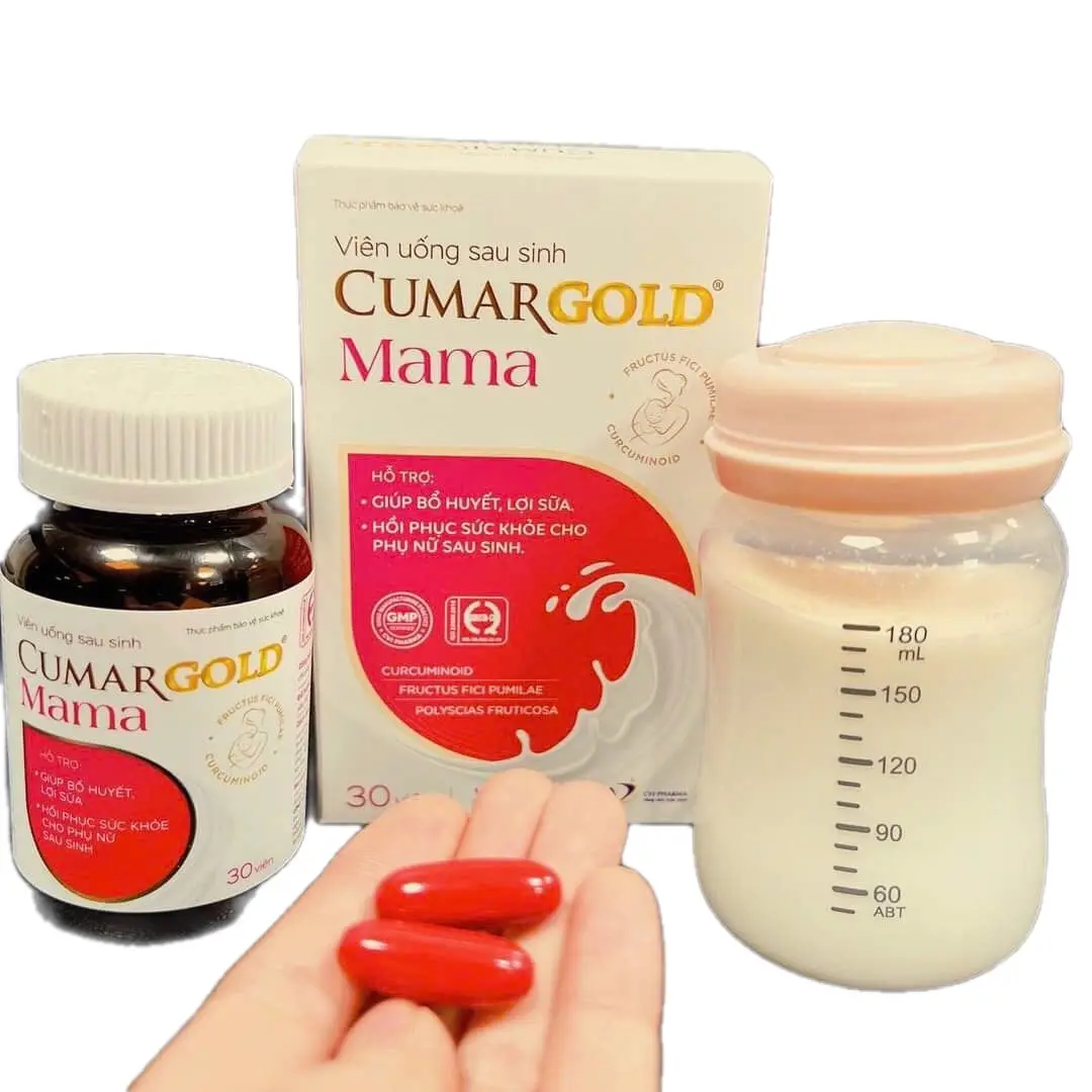 Viên uống lợi sữa sau sinh Cumargold Mama, sữa về ồ ạt , đặc sánh, thơm ngon