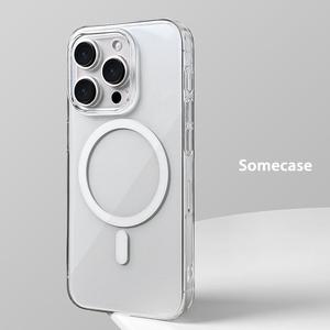 Suitable for iPhone 16 Pro Max Ultra-thin HD Transparent Phone Case Magnetic Apple 15 Shockproof 14 Simple 13 Premium 12