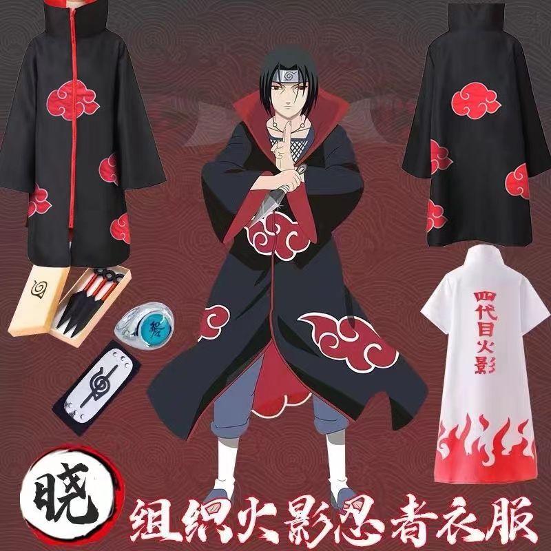 Áo choàng cosplay Naruto Itachi Uchiha Ninja Naruto Yondaime Hokage Akatsuki Cloak cosplay Payne trang phục 0
