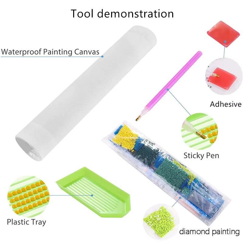 Product Introduction of Cute Sleeping Elephant Pattern DIY Diamond Arts Colorful Painting Kit without Frame, 5D Diamond Decor Painting Kit, DIY Wall Art Decor for Home 4