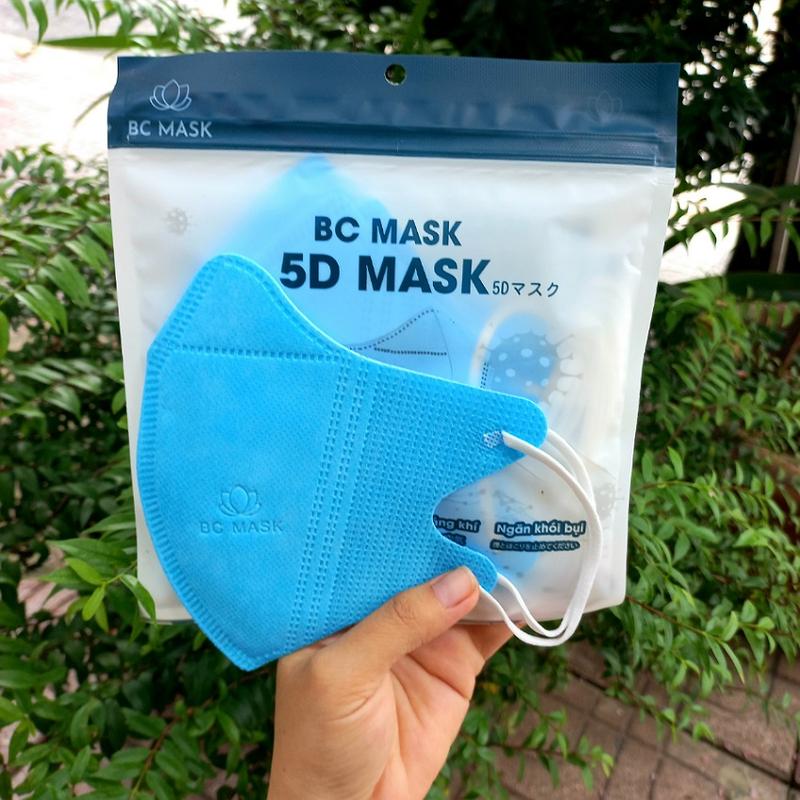 Product Introduction of Khẩu trang 5D mask Bảo Châu BC Mask, túi 10 cái, 3 lớp vải kháng khuẩn, thiết kế ôm kín khuôn mặt, quai thun co dãn tốt, nhiều màu, cotienshop87 Hoa Phụ Kiện Women 36