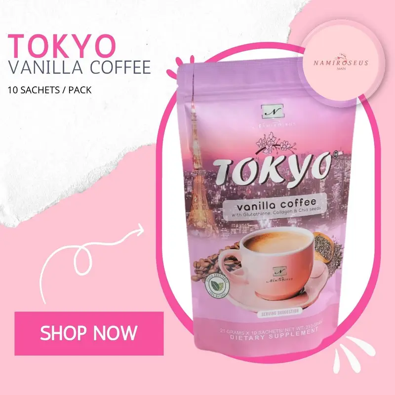 slimming coffee with collagen and glutathione reviews Namiroseus TOKYO Vanilla Coffee DUO | with Glutathione Collagen and Chia  Seeds | 2 PACKS
