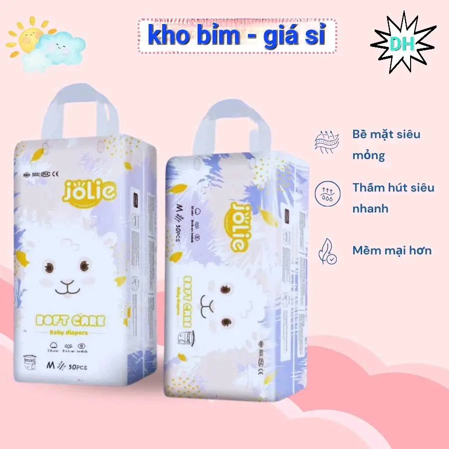 COMBO 2 Bịch 100 miếng Bỉm Quần / tã Quần  JOLIE hàng xuất anh đủ size M/L/XL/2XL/3XL/4XL,