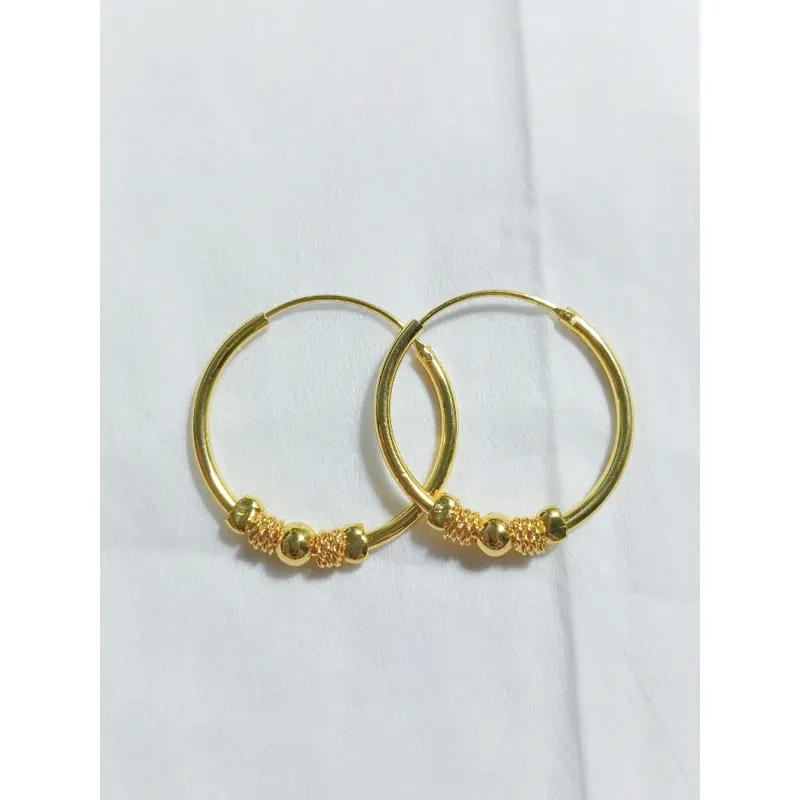 perhiasan gipsi pentol ukir anak, aksesoris fashion anting titanium anti karat . Cantik 2