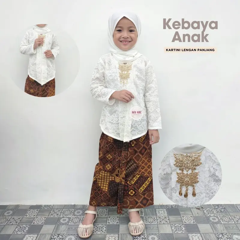 Kata Kids Kebaya Anak Kartini Panjang Rok Coklat 0