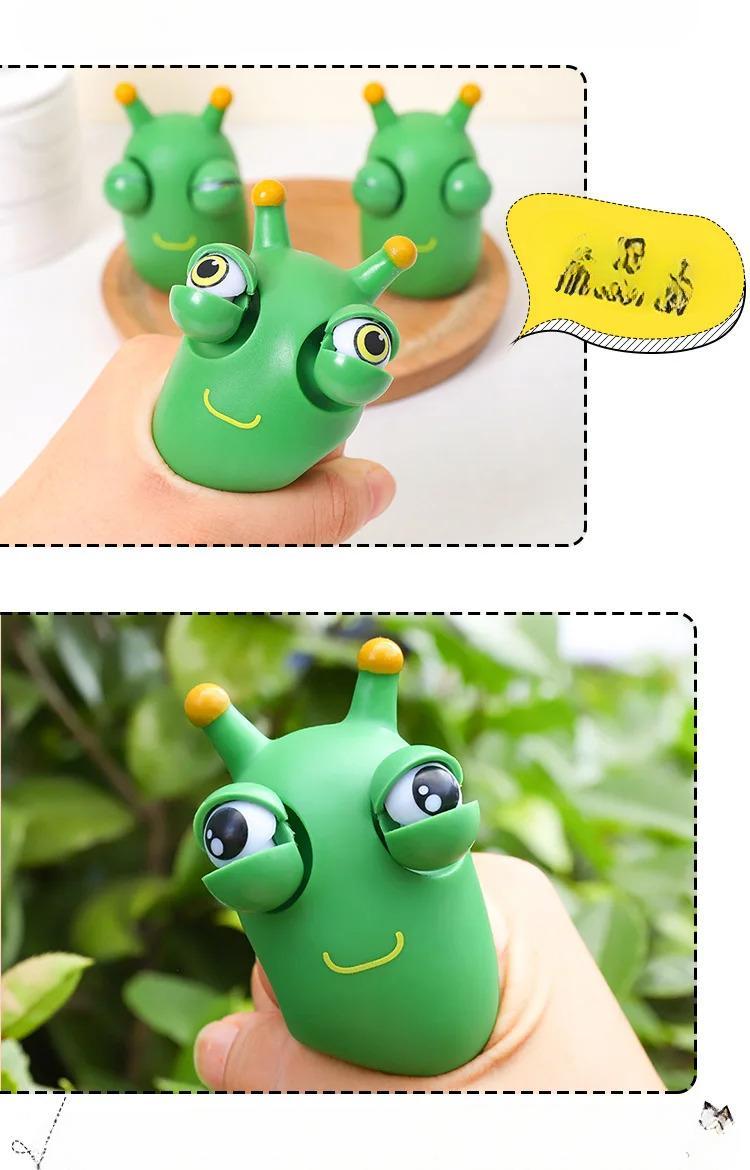 Product Introduction of Funny Eyeball Burst Squeeze Toy Green Eye Caterpillar Pinch Toys Adult Kids Stress Relief Fidget Toy Creative Decompression Toy 25