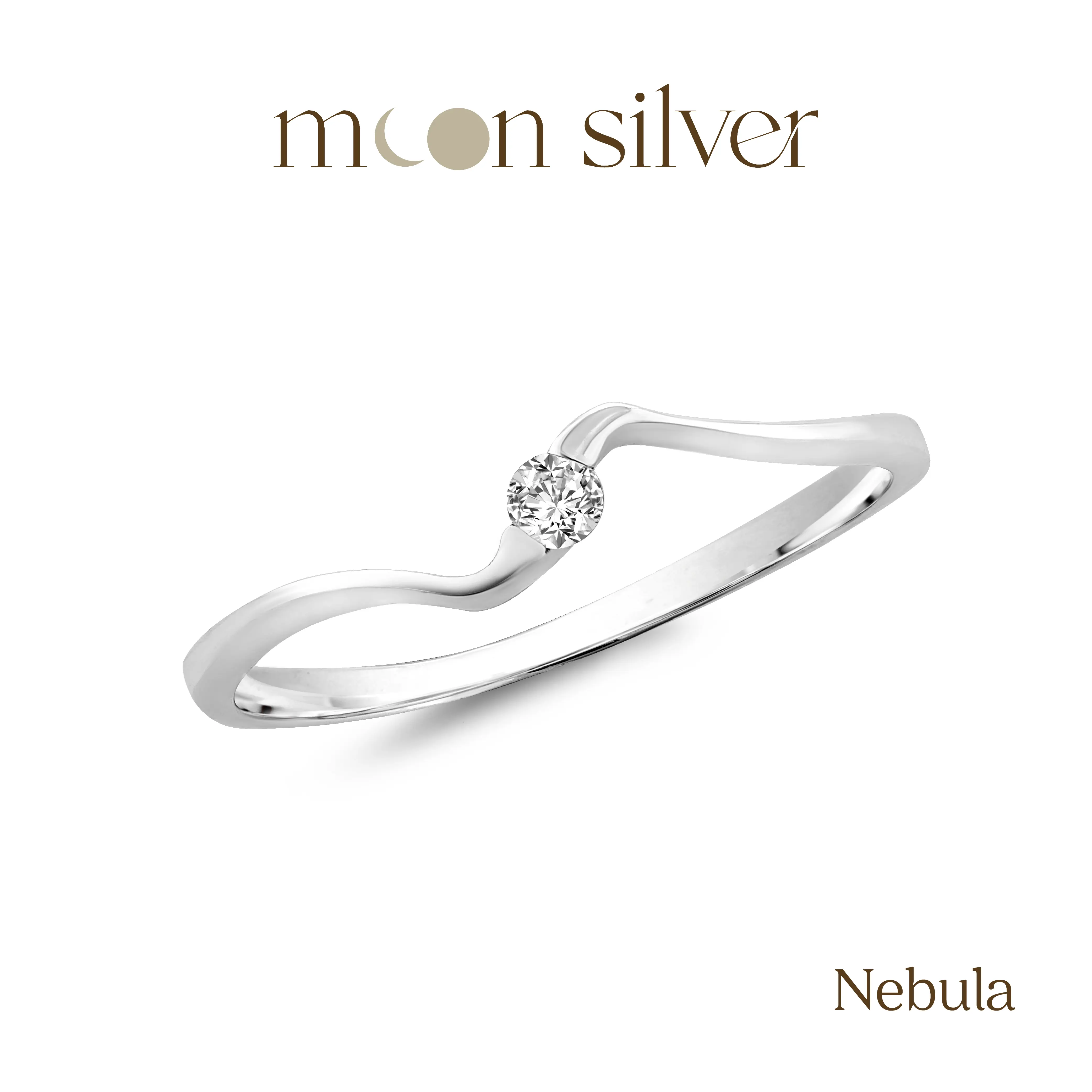 Moonsilver.bkk แหวนเงินแท้สำหรับผิวแพ้ง่าย รุ่น Nebula (มีทุกไซส์ ถ้าไม่มีกดตัวเลือกแจ้งใน Note แล้วแจ้งได้เลยครับ)