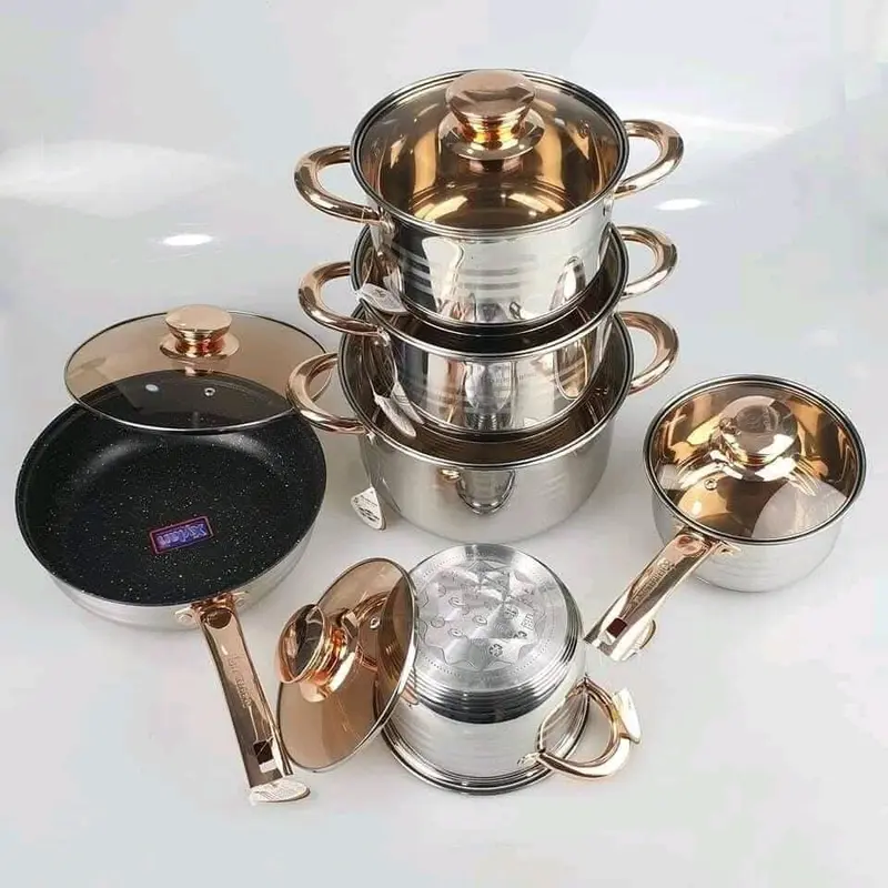 BỘ NỒI ĐỨC 6 MÓN 12 CHI TIẾT CAO CẤP CHÍNH HÃNG  CHEF&CHEF Hàng Cao Cấp (Chuẩn Loại 1 ) 0