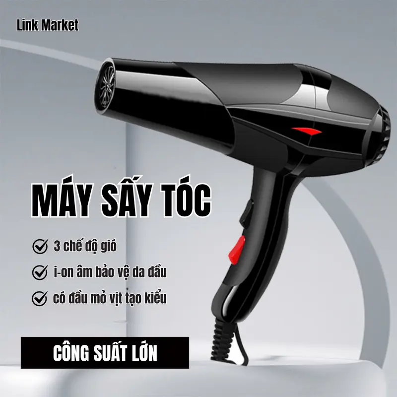Máy Sấy Tóc Tạo Kiểu Salon 2 Chiều Nóng Lạnh Hiện Đại Công Suất Lớn 3500w 0