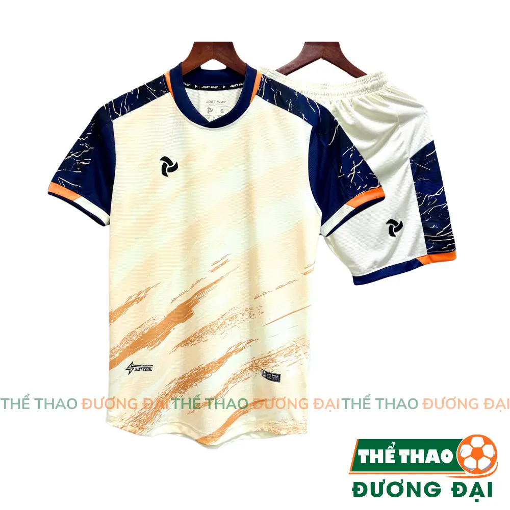 Quần Áo Bóng Đá Thiết Kế JP Thunder Kem Thun Mè Cao Cấp Thoáng Khí Thể Thao Đương Đại