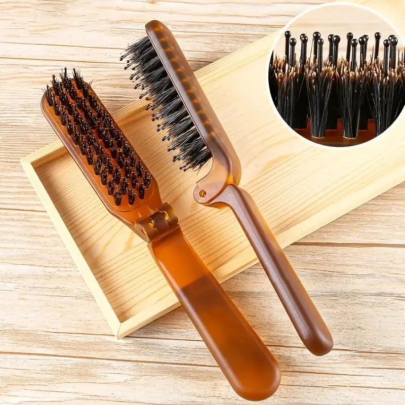 Foldable Hair Brush, 1 Count Mini Pocket Size Hair Brush, Hair Styling Tool for Women & Men, Perfect for Travel and Daily Use, Heatless Hair Styling Tool 5