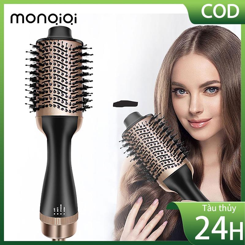 Lược tạo kiểu tóc điện đa năng 2 trong 1 chất lượng cao, Lược tròn để làm phồng tóc - sấy tóc phẳng, Lược tròn xoay 360 độ Máy Uốn Tóc Uốn Tóc