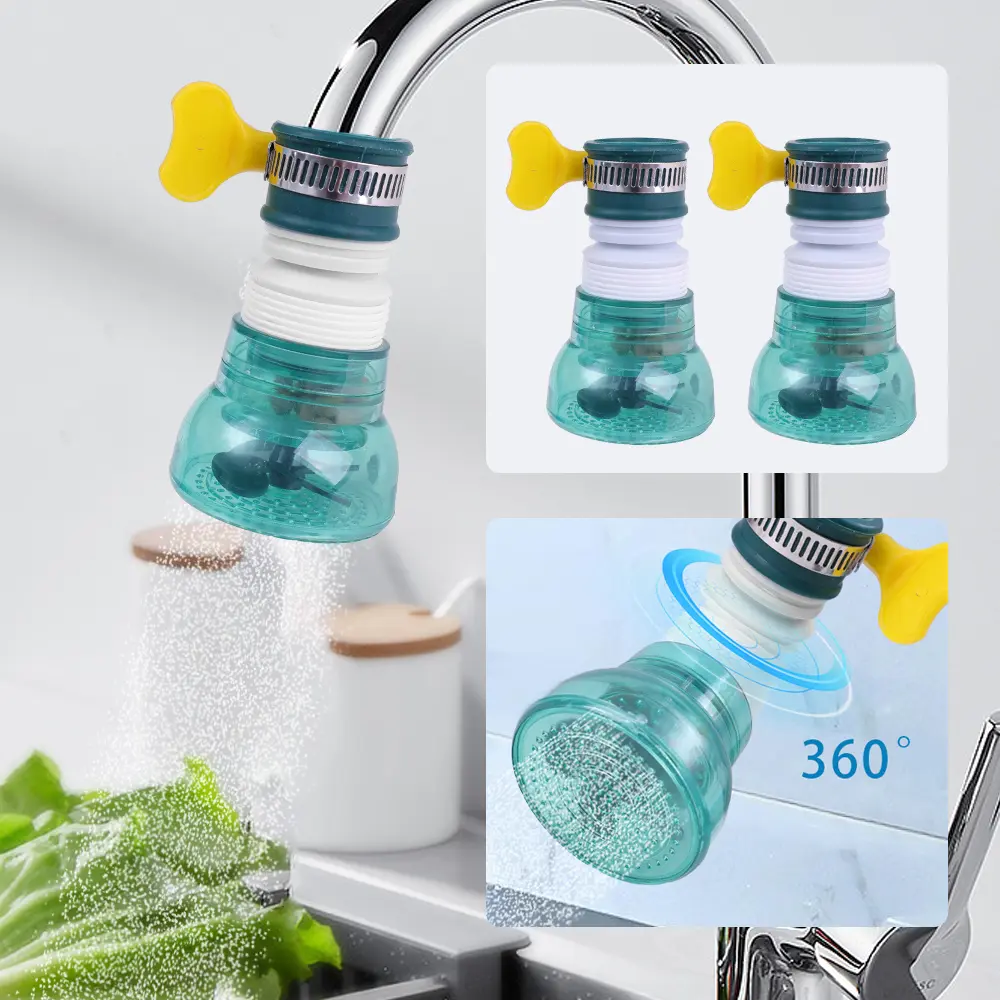 Water Filter Faucet Faucet Extender Aerator Adjustable Flexible Green Splash Prevention Filter Tap Extender