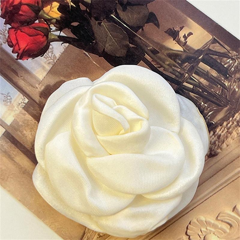 Product Introduction of White Flower Hair Clips Elegant Camellia Hair Pins Barrettes French Hair Accessories for Women 28