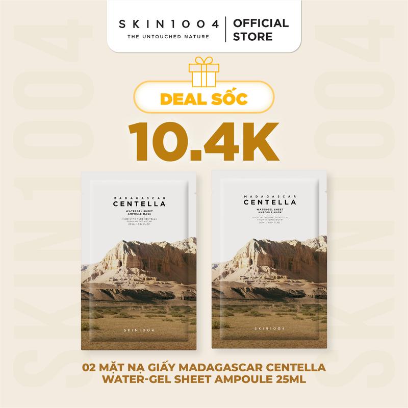 [Deal 10.4k] SKIN1004 Combo 2 Mặt Nạ Giấy Dưỡng Ẩm Da Madagascar Centella Watergel Sheet Ampoule Mask 25ml/m