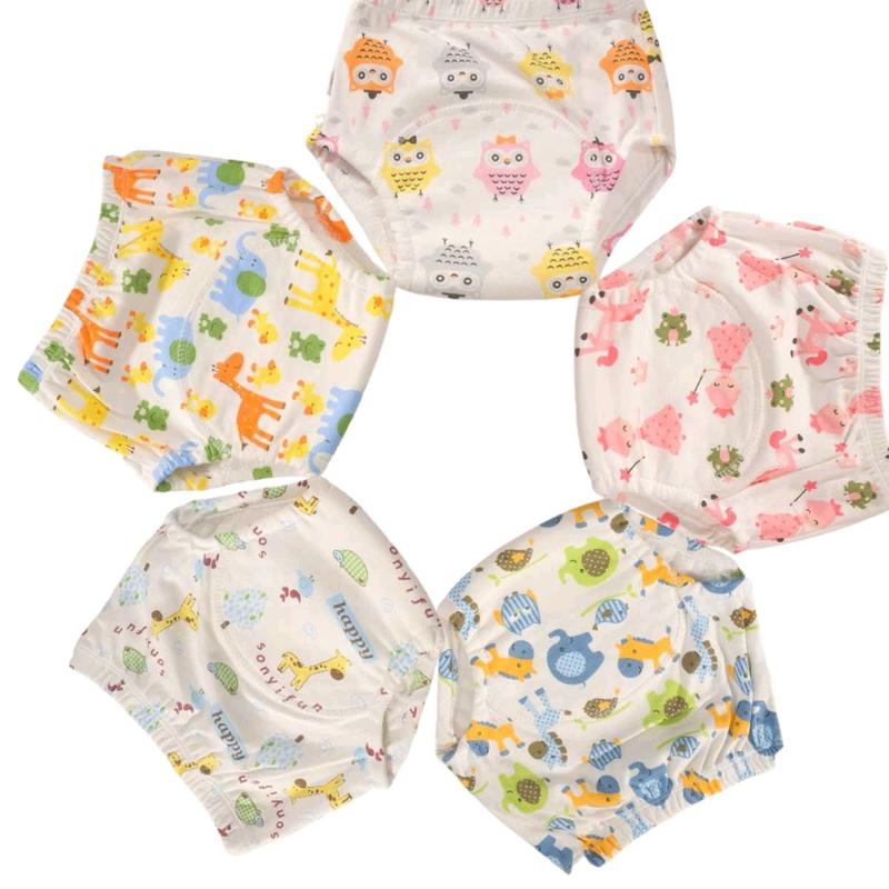 Combo 05 Quần Bỉm Vải 3-22kg-Quần Tập Bỏ Bỉm Nhiều mẫu họa tiết cho bé trai bé gái Bỉm Quần Lưng Chun Co Giãn Tốt bim chobe giặt được tã