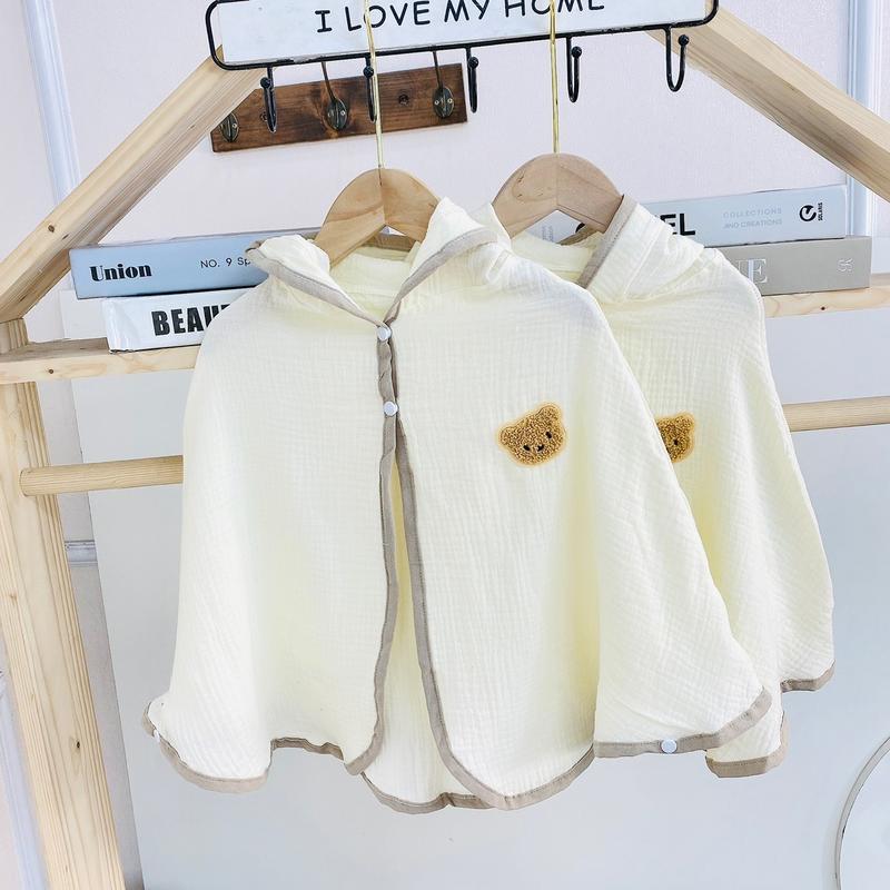 ÁO CHOÀNG NẮNG XÔ MUSLIN ĐÍNH GẤU XÙ -WOOYI 4