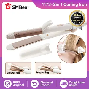 [COD] GM Bear Catokan Rambut 2 in 1 20 Watt 1173 - Hair Straightener Professional 2in1 Catok Smoothing Pelurus & Curly Pengeriting Tahan Lama