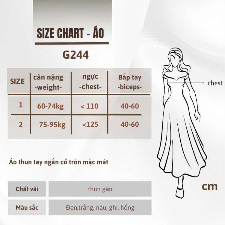 Product Introduction of Áo Thun Bigsize Nữ Tay Ngắn Cổ Tròn Tay Ngắn Chất Tăm Mềm Mịn Trơn Form Basic  - G244 Top Women 0