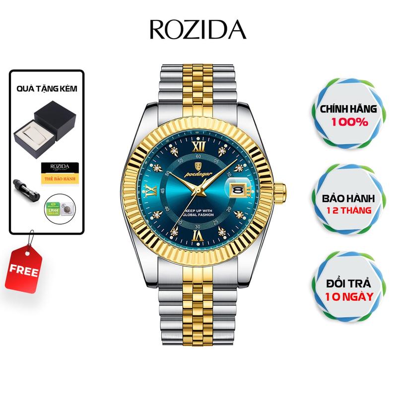 Đồng hồ đeo tay nam chính hãng dây thép cao cấp POEDAGAR DH-79 thời trang đẹp không thấm nước bảo hành 12 tháng