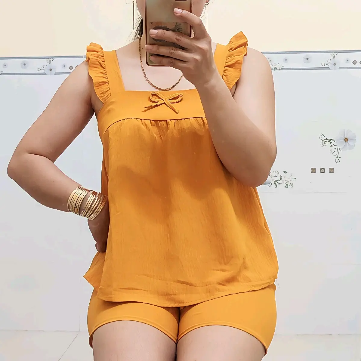 Bộ Ngủ Quần Đùi Áo Cánh Tiên Vãi Đũi ( 40kg đến 65kg) Nữ Women Top Tua Rua Quần Ngủ Nho Nhung Tăm Kem Tim Voi